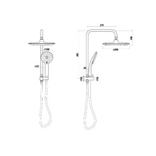 Elle Stainless Steel Short Twin Shower